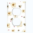 thumbnail image 2 of Metal Light Switch Plate Cover White Flowers Red Polka Dots FLW048, 2 of 13