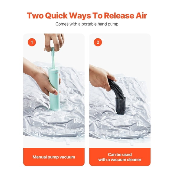 10-Pack Airtight Vacuum Compression Bags, Jumbo Space Saver Bags for Seasonal Clothing, Comforters, Pillows