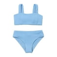 thumbnail image 2 of LUOGENLI Girls Swimsuits Size 10-12 Two Piece Girls Bikini Swimsuits with Shorts Kid 3 Piece Bikini Sets Sport Bathing Suits Girls Swimsuit Size 7-8 Girls Swimsuit Size 10 Tankini Blue 8-9 Years, 2 of 4