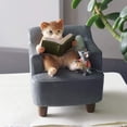 thumbnail image 2 of Figura de resina CHEPIHG Gato leyendo con rata Decoración de escritorio 6,5 x 6,5 x 8 cm, 2 of 5