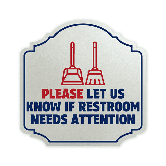 Heritage Plus Please Let Us Know If Restroom Needs Attention Wall or Door Sign | Business Bathroom Hygiene Signage | Stylish Design - Small