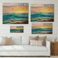 thumbnail image 4 of Designart 'Blue Waves Breaking At The Beach Landscape IV' Nautical & Coastal Print on Natural Pine Wood, 4 of 5