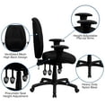 thumbnail image 5 of Flash Furniture Rochelle High Back Black Fabric Multifunction Ergonomic Executive Swivel Office Chair with Adjustable Arms, 5 of 12