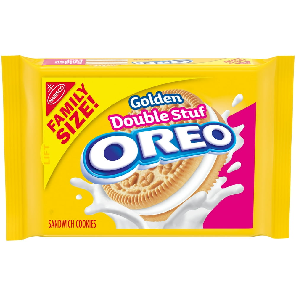 OREO Double Stuf Golden Sandwich Cookies, Family Size, 20 oz Walmart