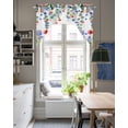 thumbnail image 4 of 4th of July Swag Valances for Windows, Small Curtains Drapes, Watercolor Red Blue Floral Eucalyptus Leaves Kitchen Window Curtains Over Sink Window Treatment Valance for Bedroom/Bathroom 56"x36", 4 of 5