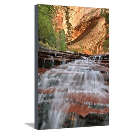 Close Up View Of Arch Angel Falls, Near The Subway In The Back Country Of Zion National Park, Utah Stretched Canvas Print Wall Art By Austin