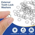 thumbnail image 4 of 300 Pack 304 Stainless Steel External Tooth Lock Washers, M4 Star Locking Washers for Screw Bolt Mechanical Equipment Fasteners, Silver, 4 of 6