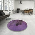thumbnail image 4 of Ahgly Company Machine Washable Indoor Rectangle Abstract Rich Lilac Purple Area Rugs, 2' x 3', 4 of 7