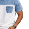 thumbnail image 4 of Gytharion Mens Short Sleeve Shirts Color-blocking Crew Neck T-Shirts Summer Casual Tee Shirts with Pocket, 4 of 5