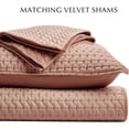 thumbnail image 5 of EVERGRACE Luxury Velvet Quilt Set King Size 3 Piece, Soft Cross-Stitch Velvet Comforter Set with Pillow Shams, Lightweight Coverlet Bedspread Bedding Set for All Seasons, Terracotta Clay, 5 of 8