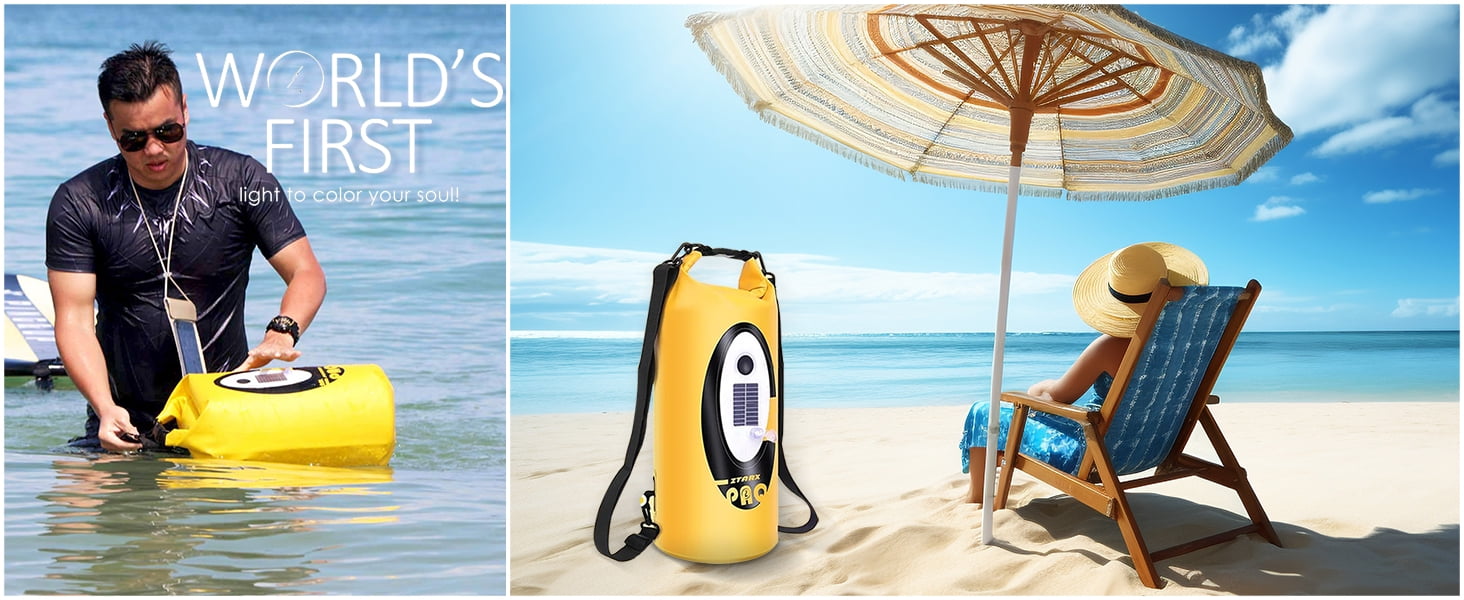 puffyglo 20 L Solar Dry Bag Backpack with Bluetooth Speaker