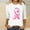 White, variant on Simua Womens Pink Ribbon Tops 3/4 Sleeve Shirts Round Neck Loose Casual Blouses Breast Cancer Awarness Tshirts