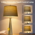 thumbnail image 4 of 25.75" Table Lamps for Living Room Bedroom, Bedside Lamp 3-Way Dimmable Touch Control, Modern Silver Nightstand Light Fabric Shade Vintage Accent Style, 4 of 11