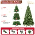 thumbnail image 5 of SEGMART 6ft Artificial Christmas Tree with 52 Pine Cones, Xmas Pine Tree with 920 Tips, Snow, Solid Metal Legs, Flocked Hinged Pine Perfect for Indoor and Outdoor Holiday Decoration, Green, SS098, 5 of 7