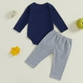 thumbnail image 4 of Usaibhir Thanksgiving Outfits Baby Girl Boy Outfit Newborn Bubble Romper Fall Winter Infant Long Sleeve Sweatshirt Top+ Sweatpants 2Pcs Set Cute Clothes for 0-18M, 4 of 10