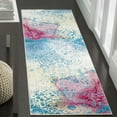 thumbnail image 3 of SAFAVIEH Watercolor Beatrice Abstract Colorful Rug, Light Blue/Light Yellow, 5'3" x 7'6", 3 of 9