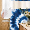 thumbnail image 2 of No Hook Shower Curtain with Built-in Rings - Abstract Explosion Tie Dye Washable Waterproof Fabric Bathroom Curtains for Hotel,Rentals, 72 X 78 Inch Long , Blue White, 2 of 8