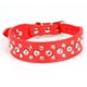 thumbnail image 1 of Collar para mascotas, perros, gatos y cachorros de piel sintética con diamantes de imitación, color negro, 1 of 5