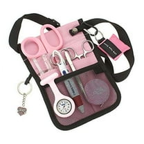 AsaTechmed Medical Belt Utility Kit, Nurse Pro Pack Pocket Organizer Pouch Hip Bag | Antimicrobial, EMT, CNA, NP, PA, Student, Nurse Kit (Pink)
