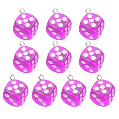 

JULYING 10 Pack Dice Charms Pendants with Loop for Necklaces Earrings DIY Crafts