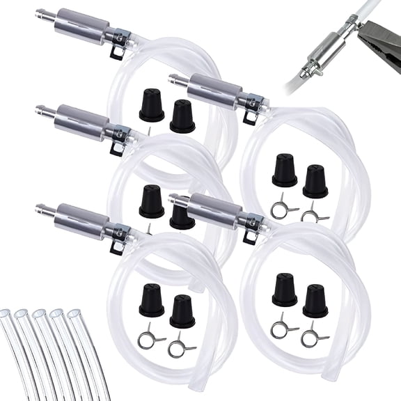 RIONIMA 2026 New 5Pc Brake Bleeder Hose One Way Check Valve Tube Brake Bleeder Hose Set 6Mm Long Lasting Bleeding Tool Kit Universal for Motorcycle Car
