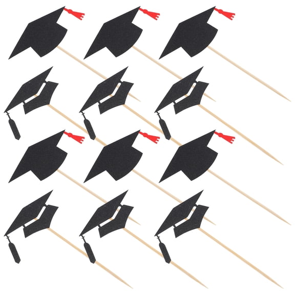 PBPBOX Pbpbox Black Paper Graduation Cap Cake Decorations for Parties