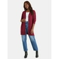 thumbnail image 2 of Time and Tru Women’s Longline Button Front Cardigan Sweater, Lightweight, Sizes XS-XXXL, 2 of 5