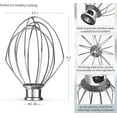 thumbnail image 4 of K45WW Wire Whip Attachment for Tilt-Head Stand Mixer for KitchenAid Stainless Steel Egg Cream Stirrer, Flour Cake Balloon Whisk, 4 of 6