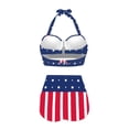 thumbnail image 4 of Yuyamidu Fashion Lace up Bathing Suits for Women American Flag High Waisted Bikini Set, 2 Pcs Adjustable Strap Swim Suits Size M Summer Backless Swimsuit for Surfing Swimming, 4 of 6