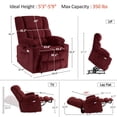 thumbnail image 5 of MCombo 22.4" Seat Width Lay Flat Dual Motor Power Recliner Lift Chair with Vibration and Heat, Infinite Position, 5 of 10