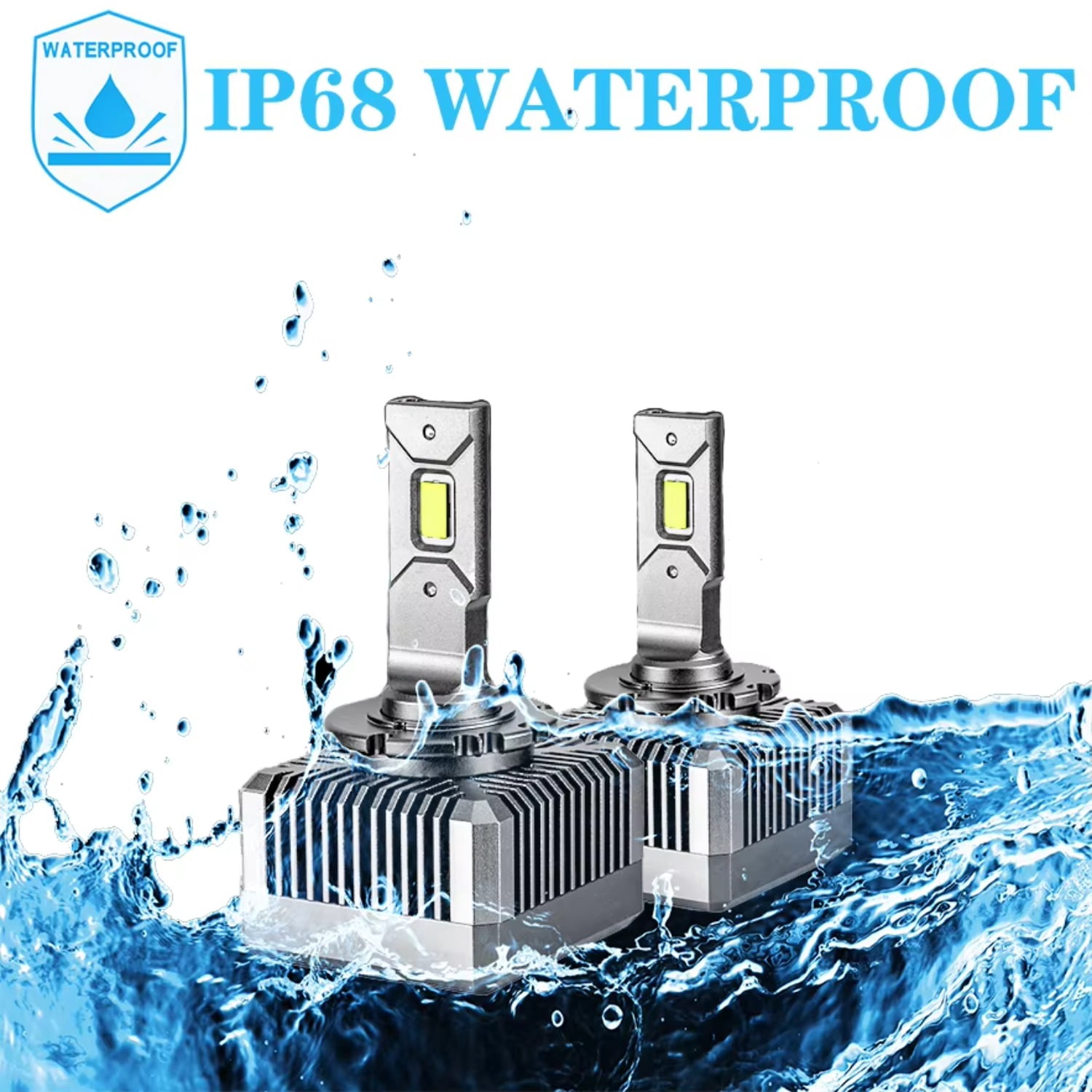 2x D1S LED Headlight Bulb 6000K High Low Beam HID Xenon Conversion Kit