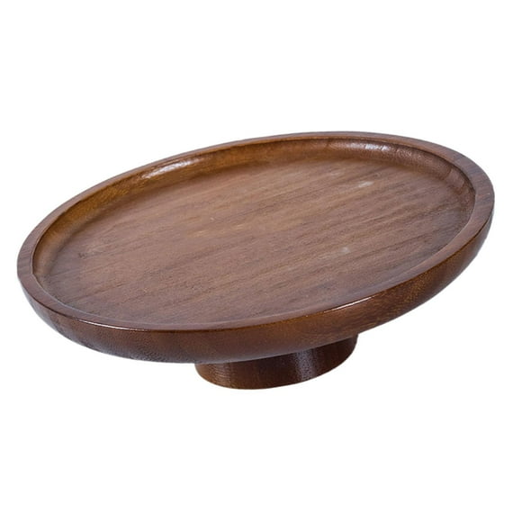 Soporte de madera para tartas, bandeja para servir frutas, tabla de quesos, bandeja de bambú para servir aperitivos. Marrón