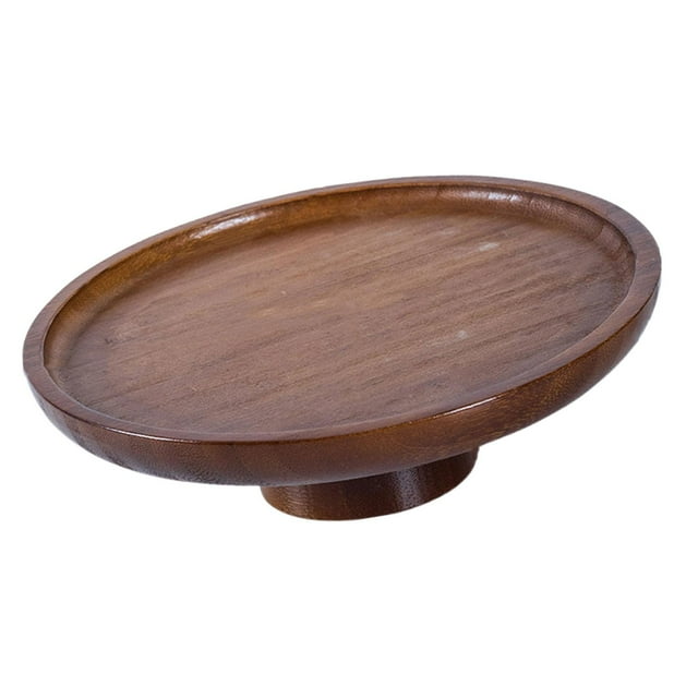 Soporte de madera para tartas, decoración para fiestas de té, soporte para dulces, aperitivos y centro de mesa. M marrón