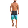 thumbnail image 2 of INSPIRE CHIC Men's Striped Drawstring Waist Vacation Beach Shorts with Pockets 30 Black Green, 2 of 4