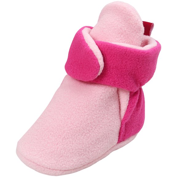 Quealent Infant Baby Boys Girls Soft Winter Warm Fleece Cozy Indoor Boots Cotton Non-Slip Booties Shoe Toddler Socks Crib shoes Pink for Size Infant 3.5