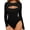 B Long Sleeve Black (Round Neck), variant on YOUI-GIFTS Women's Sexy Cutout Front T Shirt Long Sleeve Short Sleeve Bodysuit Jumpsuits