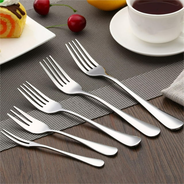 Fufafayo under $5 Stainless Steel Fork, 1010 Handle Tableware Dinner Fork, Food Grade Fruit Fork for Hotel Restaurant, Durable Utensils for Home Kitchen Dining