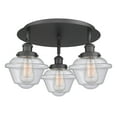 thumbnail image 4 of Innovations Lighting  Oxford - 3 Light 18" Flush Mount Antique Brass/Clear, 4 of 5