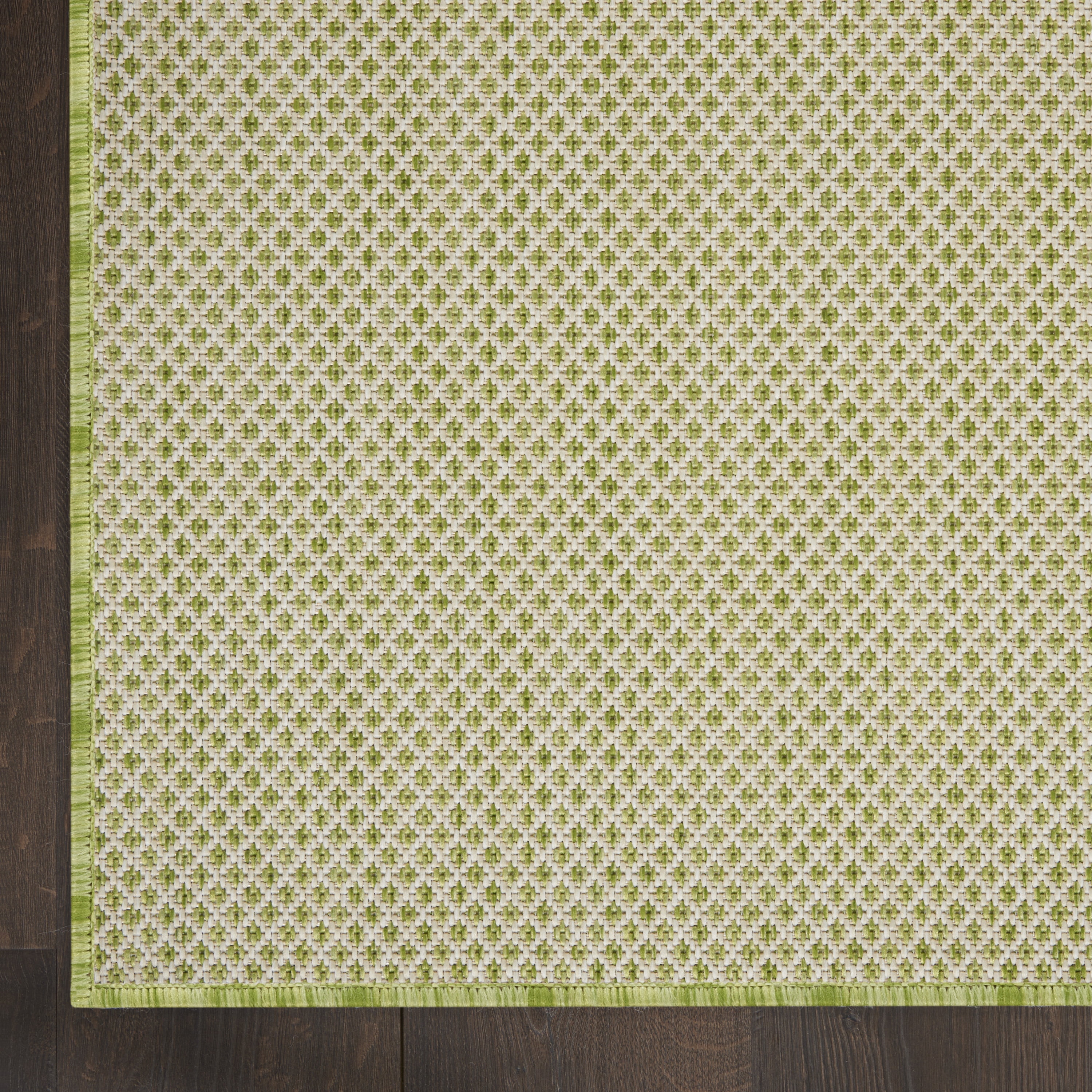 Nourison Courtyard Indoor/Outdoor Ivory Green 9' x 12' Area Rug, (9x12)