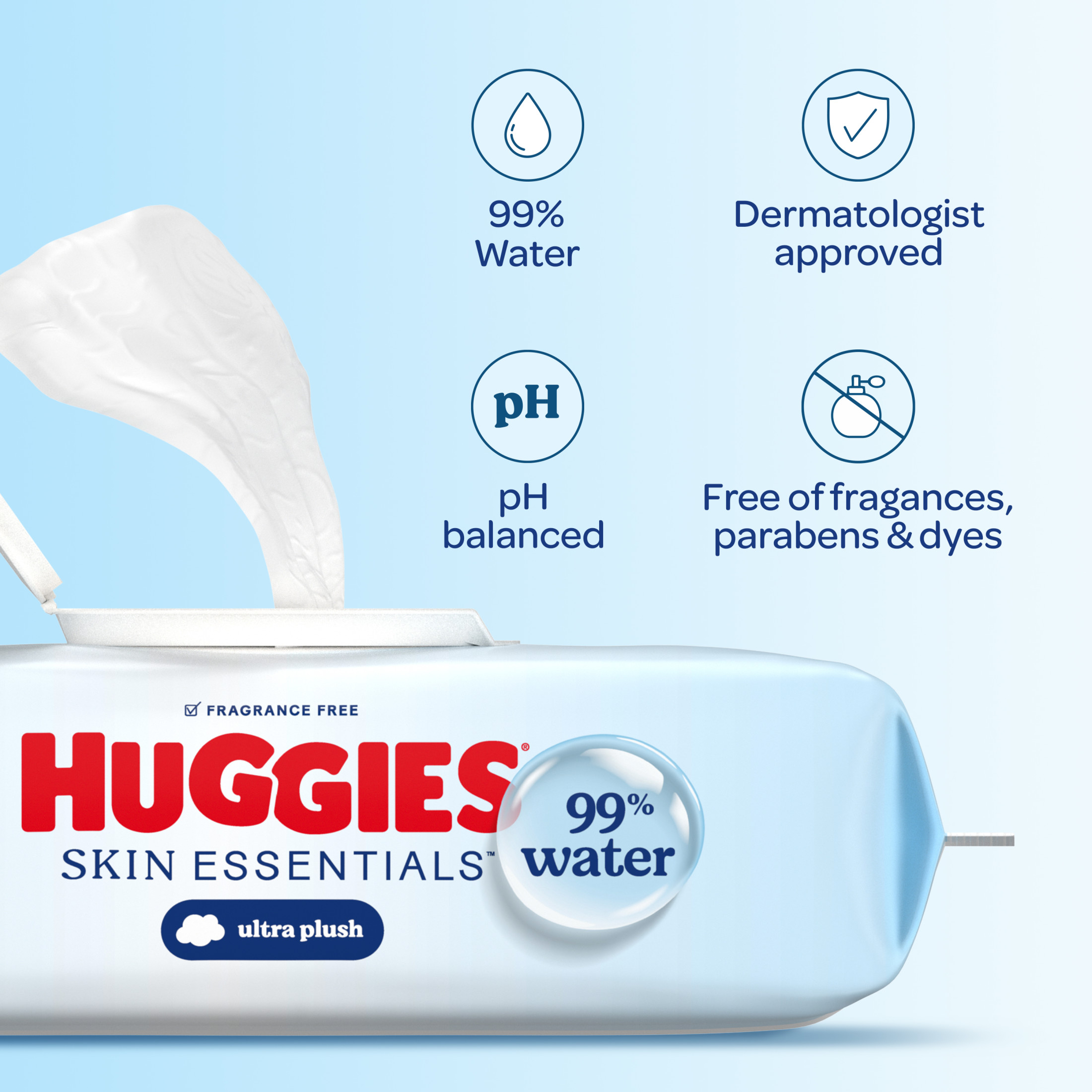 Huggies Skin Essentials Hypoallergenic Baby Wipes, 8-Pack, 448 Count photo 5