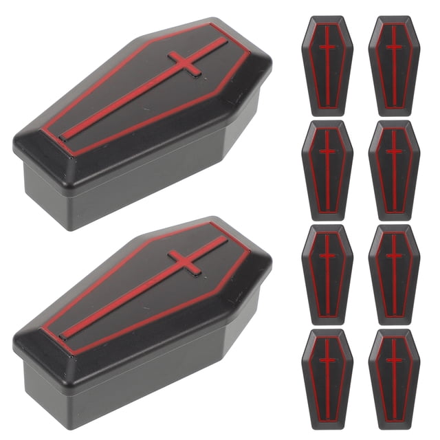 Shisuyan 10Pcs Halloween Mini Coffin Boxes Model Miniature Coffin Prop Miniature Coffin Decoration