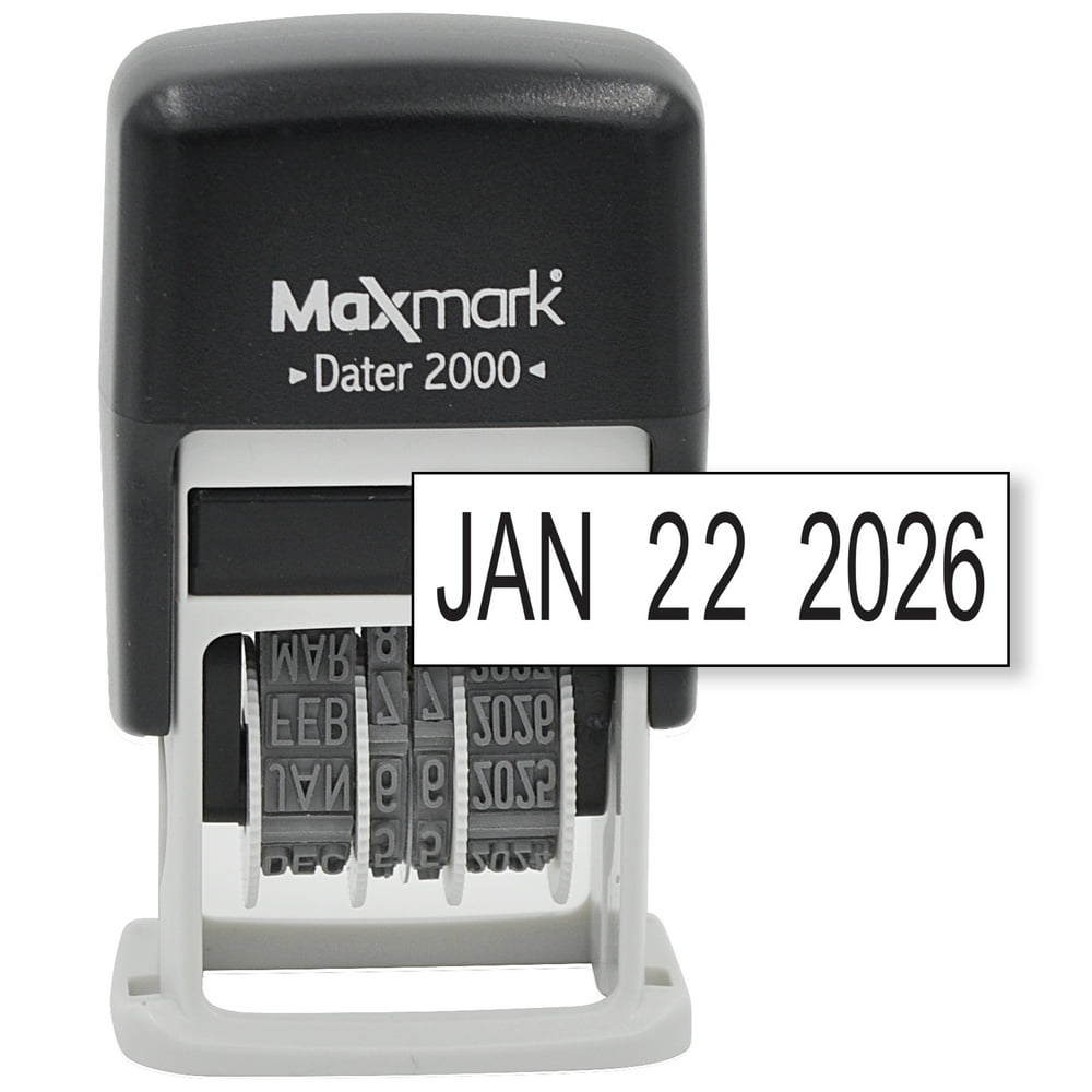 MaxMark Dater 2000, Self Inking Date Stamp with Black Ink