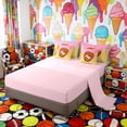 thumbnail image 4 of Erosebridal Strawberry Drizzle Baseball Glove Print Bedding Comforter Set, Sweet Sports King Bedding Sets for Kids Boys and Girls, Pink Reversible 7 Pieces, 4 of 6