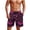 Bat Pink, variant on Polynesian Tribal Mens Swim Trunks Elastic Waist Board Shorts Tropical Vacation Bathing Suit for Beach Surf Pool Use Man 2XL