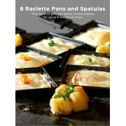Raclette Grill 8 People Grill Plate Non-stick Coated, Raclette with 8 Mini Raclette Pans, Infinitely Adjustable Temperature, 1500W