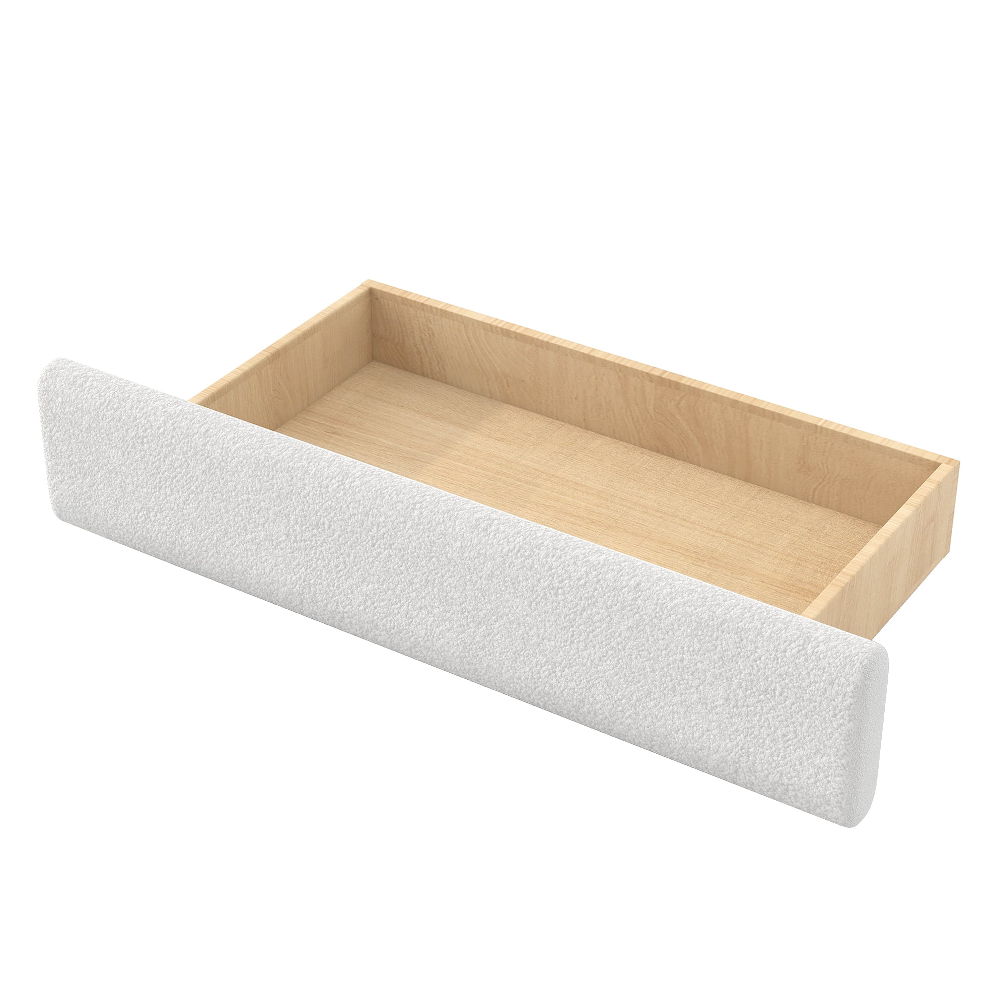 EUROCO Queen Upholstered Daybed with 2 Storage Drawers, Solid Wood Frame, Easy Assembly, Space-Saving Design, White
