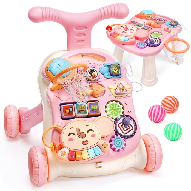 Baby Walker Cute Stone 2 en 1 para niñas mayores de 12 meses con juguetes