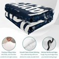thumbnail image 4 of Queen Quilt Set 90''x96'', Happy Father's Day Lightweight Summer Bedspread Coverlet Set with 2 Pillow Shams, Navy Blue Shabby Wooden Grain Breathable All Season Quilt Bedding for Bedroom/Guest Room, 4 of 9