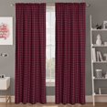 thumbnail image 1 of Cortinas de cuadros rojos y negros con diseño de búfalo para dormitorio y sala de estar, decoración navideña, cortinas de estilo rústico con bolsillo para barra, cortinas rojas de 107 x 160 cm, 1 of 6