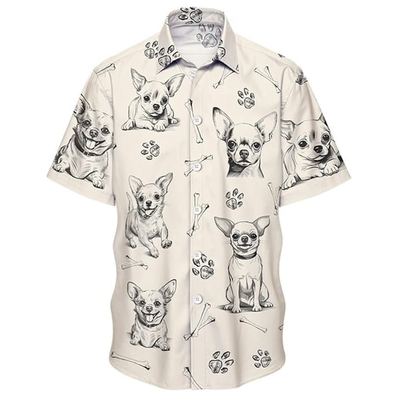 IWRICH 80s 90s Hawaiian Plus Size Shirt for Men Funny Button down Shirt Big and Tall Short Sleeves Shirts for Men 07-Light Gray XL